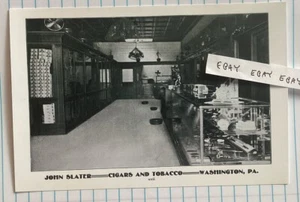 1904 Washington Pa John Slater negozio di sigari e tabacco vista interni NUOVA CARTOLINA - Foto 1 di 1
