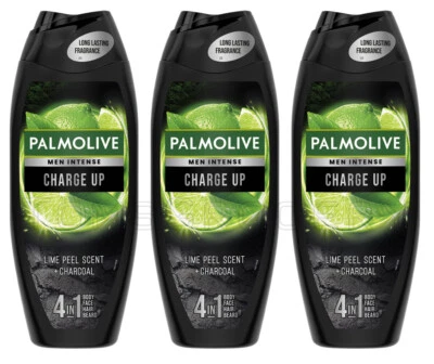 3 PALMOLIVE мужчин интенсивный заряд вверх лайм аромат и уголь 4 в 1 гель для душа 500 мл - Изображение 1 из 3