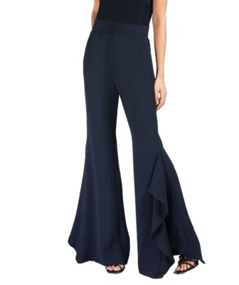 ✨MAX MARA Black Crepe Flounce Detail Trousers  US 6_ Gb8_ It40_ Fr38_De36 - Image 1 of 4