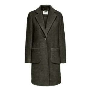 SOLO Abrigo Largo Verde Oscuro Talla Mediana 10 Ajustado Chaqueta A Medida Fieltro PVP £85 - Imagen 1 de 10