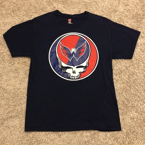 Washington Capitals Shirt Adult M Blue NHL Hockey Casual Grateful Dead Men 451 Cover