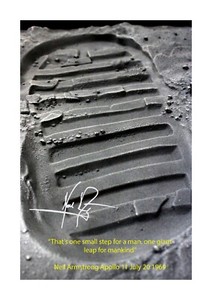 Apollo 11 Neil Armstrong moon Small Ttep19 July 1969 A4 poster choice of frame