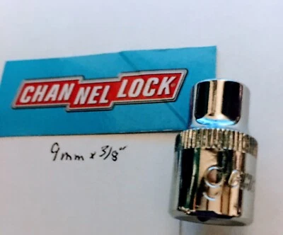 CHANNELLOCK  9 mm  x 3/8" DR  METRIC  SOCKET  12 Point Free USA Shipping - Image 1 of 3