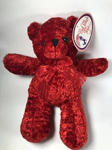 Best Made Toys Plush Red Teddy Bear Bow 10” With Tag Stuffed Animal Toy - Picture 1 of 10