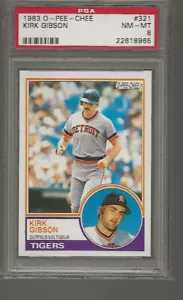 1983 O-Pee-Chee Kirk Gibson PSA 8 Detroit Tigers - Picture 1 of 2