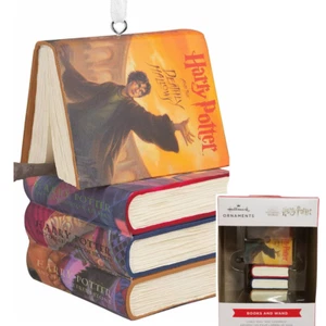 Hallmark Harry Potter Books & Wand Sorcerers Stone Christmas Tree Ornament - Picture 1 of 3