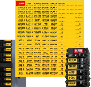 Premium Durable Circuit Breaker Labels, 129 Waterproof Fuse Box Stickers, Easy t - Picture 1 of 7