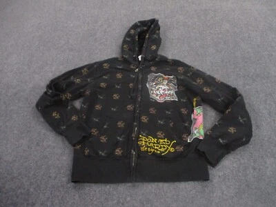 Ed Hardy Jacket Adult S Bird Logo Rhinestone Grunge All Over Print Snake Mens - Image 1 of 4