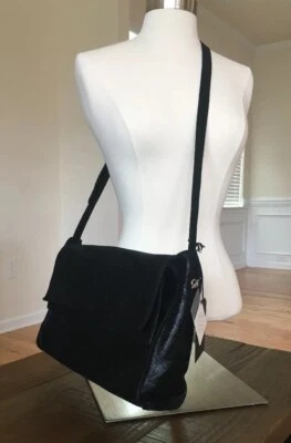 Bolso Bandolera Mensajero Moda Luxe Cuero Genuino Bolso de Mano Negro Foto 1 de 4