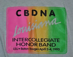Camiseta XL Grande Banda de Honor de Marcha Universitaria LSU BAND 1993 22.5 Pulgadas Pit 2 Pit - Imagen 1 de 3