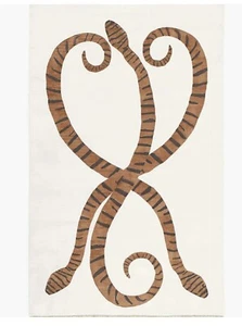 Handmade Wool Tufted Rug, Snake Design, Marwa Neutral Beige Carpet, Modern Decor - Picture 1 of 8