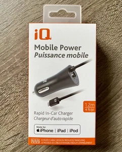 iQ Mobile Power Rapid In-Car Charger for iPhone/iPod/iPad, new in box NIB - Photo 1 sur 5