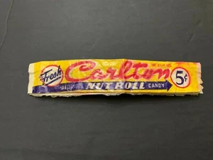 Vintage c.1940's Carlton Nut Roll 5 cent Wax Candy Bar Wrapper - Picture 1 of 2