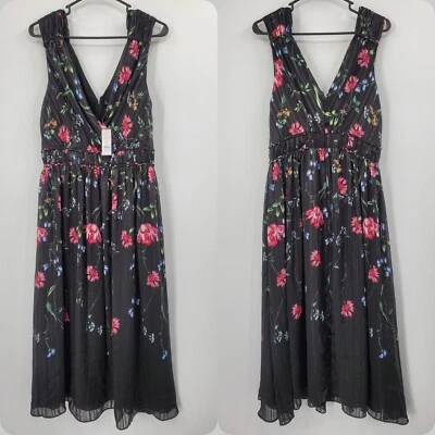 Белый дом черный рынок без рукавов v-образным вырезом заплетенный талии миди платье 10 новый B5 - Изображение 1 из 4