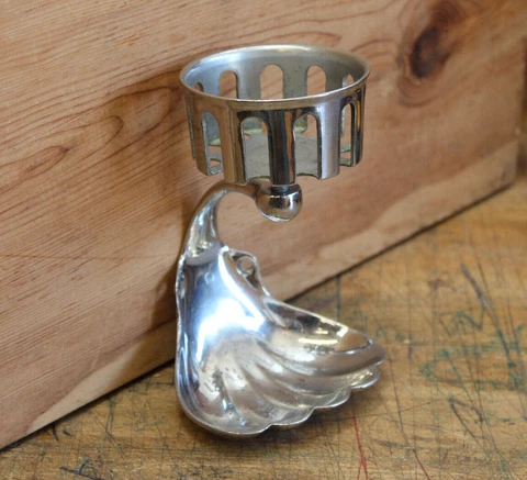 Antique Triad Victorian Corner Bathroom Soap Dish Cup Holder Nickel Brass Vtg Cover