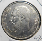 1873 Belgium 5 franc Silver beautiful high grade Coin