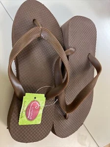 Chanclas para mujer Cariris de cuña alta marrón talla W 5/6. Nuevo sin caja - Imagen 1 de 6