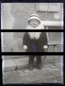 2 PLAQUE VERRE PHOTO NEGATIF circa1914 LE PETIT GARCON little baby boy (B42) - Picture 1 of 2