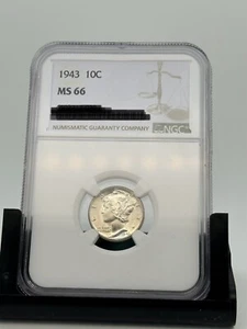1943-MS66 10C Mercury Dime NGC - Picture 1 of 4