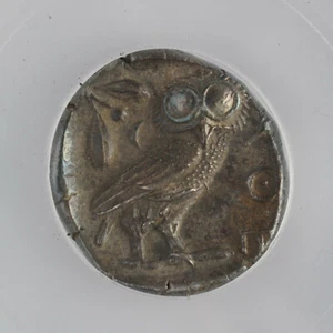 449-413B.C. ANTIGUA MONEDA GRIEGA ÁTICA ATENAS AR TETRADRACHM, ICG EF45, Antiguo Tesoro - Imagen 1 de 4