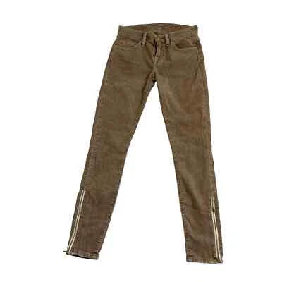 7 For All Mankind Women Size 23 The Skinny Stretch Corduroy Pant Tan Casual FLAW - Imagem 1 de 4