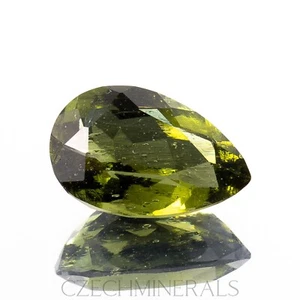 2.62ct MOLDAVITE tektite faceted loose gem PEAR 12x8MM #CM759 - Picture 1 of 6