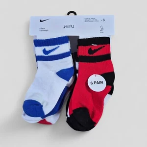 Nike Jungen Socken Kleinkind Knöchel leicht 6 Paar Größe 2-4 Jahre Schuhgröße 3C-7C - Bild 1 von 5