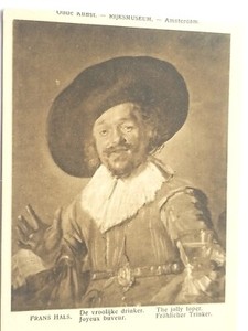 Vintage old Art History Postcard Antique Frans Hals De Vroolijke Joyeux 