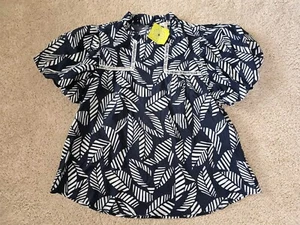 New JODIFL enchanted palm top in navy blue size M womens cotton - Picture 1 of 9