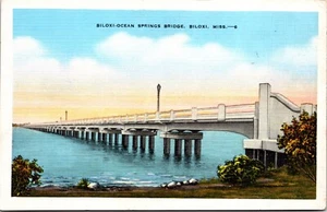 Postcard Mississippi - Biloxi - Ocean Springs Bridge - Picture 1 of 2