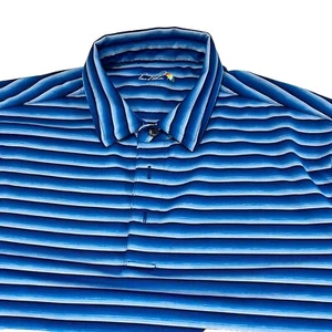 Polo de golf ARNOLD PALMER para hombre largo azul a rayas poliéster estampado elástico manga corta - Imagen 1 de 9