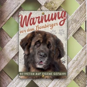 Leonberger cartello segnaletica cani DIN-A5 cane resistente alle intemperie cartelli cani 50S - Foto 1 di 3