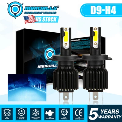 Kit de conversión de bombilla de faro LED H4 9003 azul hielo haz alto bajo 8000K 330000LM Foto 1 de 4