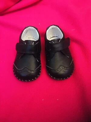 Pediped Ashton Bebé Niño Cuero Negro Zapatos 6-12 meses Foto 1 de 4