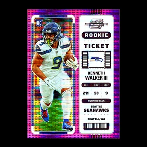 2022 Panini Contenders Optic Kenneth Walker III Purple Pulsar Prizm RC /26 - Bild 1 von 2