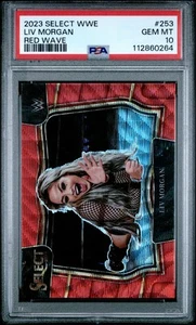 2023 Panini Select WWE LIV Morgan #253 Red Wave Ringside Case Hit PSA 10 POP 3 - Imagen 1 de 2