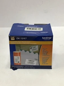 Brother Large White Paper Shipping Labels 4.07" x 6.4" GENUINE OEM DK-1247 - Picture 1 of 2