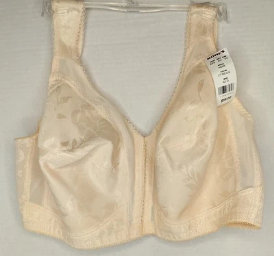 Playtex 18 Hour Front-Close Wirefree Bra Comfort Strap 4695 Lt Beige 42D NWT - Image 1 of 4