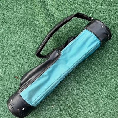 Bolsa de transporte de golf Jones Sports vintage para niños correa de cuero de nailon azul negro Foto 1 de 4
