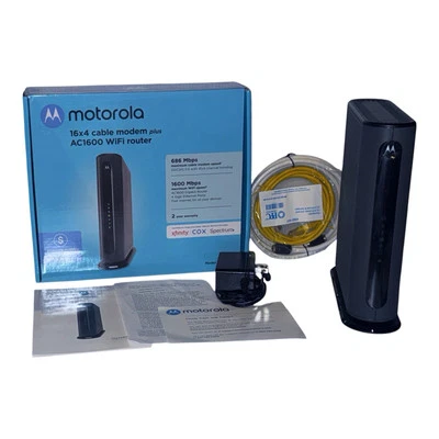 Motorola MG7540-10 16x4 Cable Modem In Box - Black - Image 1 of 4