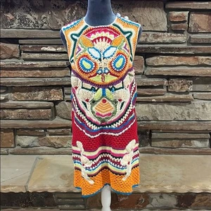 Mini Vestido Marie Oliver Shawna Arco Iris Multicolor Crochet Sin Mangas - Imagen 1 de 12
