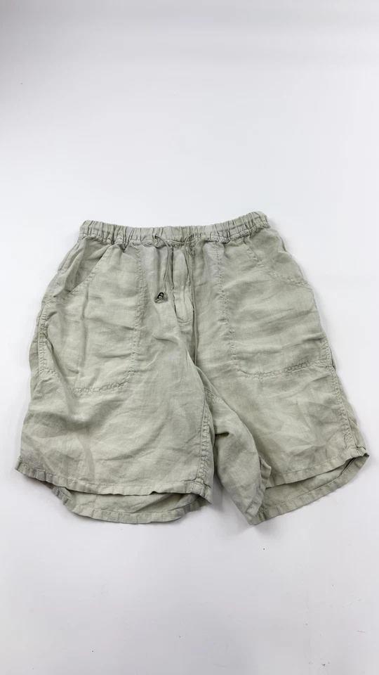 Elements by Arnold Zimber Linen Shorts Mens Small Beige Drawstring Pocket Summer - Image 1 of 4