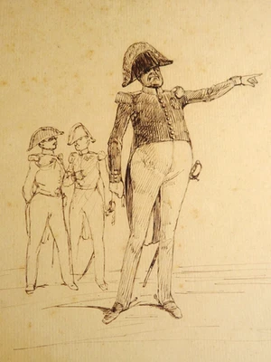 Dibujo a tinta siglo XIX, retrato general, Imperio/Período Restauración,... Foto 1 de 4