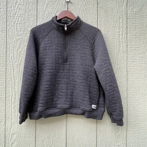 North Face Sweatshirts Womens XL Grey Heather Peak Quilted 1/4 Zip Pockets Cozy - Picture 1 of 20