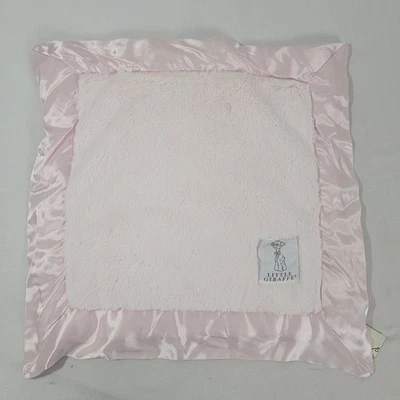 Little Giraffe Light Pink Satin Trim Baby Security Blanket Lovey 15.5 X 15.5 New - Image 1 of 4
