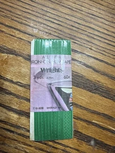 Vintage Wrights Bügelbild Saumband 44 Smaragd je 3 Yds USA Nähen 1986 - Bild 1 von 2