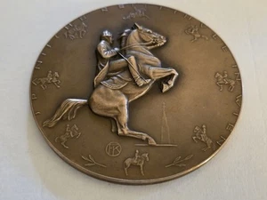 Spanish Riding School Vienna Bronze Equestrian Large Medal Medallion. Antique. - Picture 1 of 9