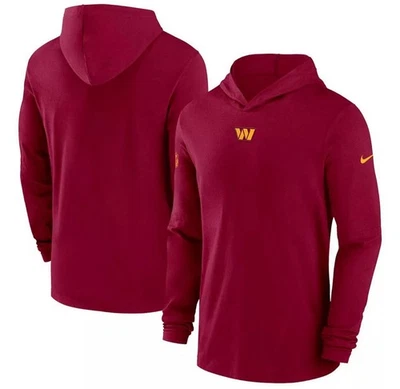 Sudadera con capucha pequeña roja Dri F Nike Washington Commanders Sideline Performance para hombre nueva con etiquetas Foto 1 de 4
