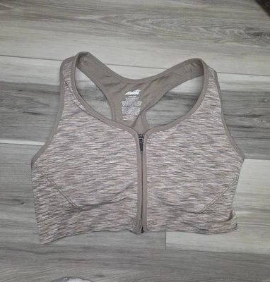 Avia Women's Seamless Zip Front Medium Support Sports Bra BEIGE Size XXXL - Image 1 of 4