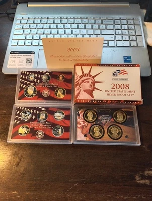 2008-S US Mint Silver Proof Set W/OGP and COA - 14 COINS - Image 1 of 4